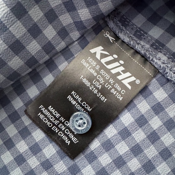 Kuhl Ezra Plaid Button Up Shirt Long Sleeve Outdoor Adventure Women's Sz M Blue - Picture 5 of 16